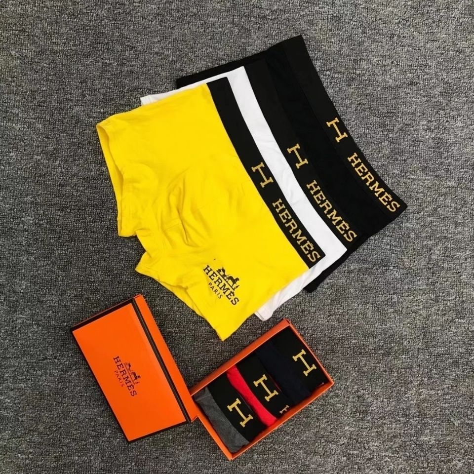 【Hermes 正規取扱店】ファッションデザイン、高級感、純綿生地、着心地、3パック、より便利