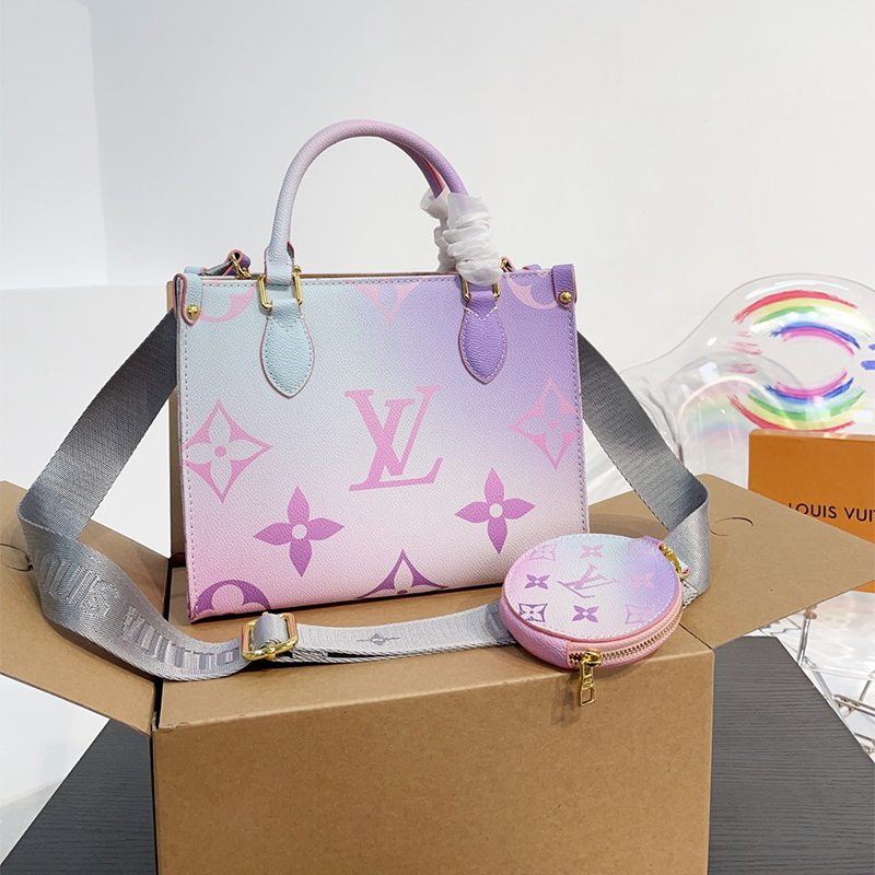 LV元のパッケージ「LV正規品保証、公式と同じデザイン」【洗練されたデザインと高品質の素材で作られた手提げバッグ。】グラデーションハンドバッグ