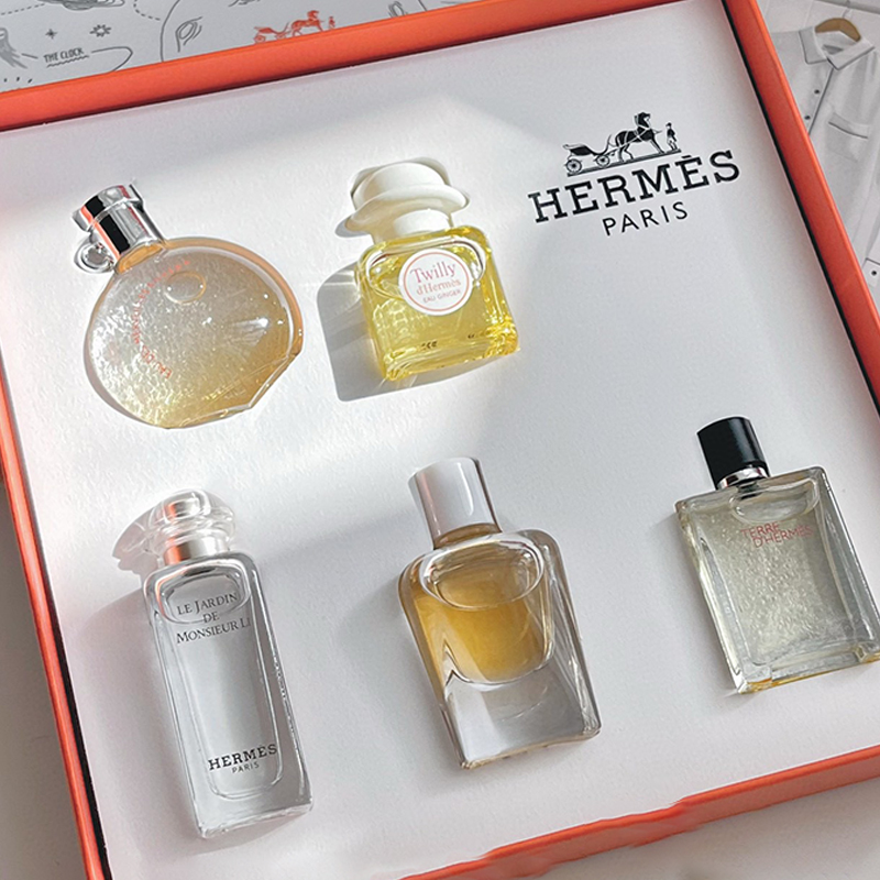 【Hermes|公式サイトは正規品】エルメス クラシックシリーズ ワンデイ ライト 香水サンプル 5本セット ボックス ラブ Mashi Perfume ギフトボックス グローバル購入 偽造防止 スキャン可能 ギフトバッグ