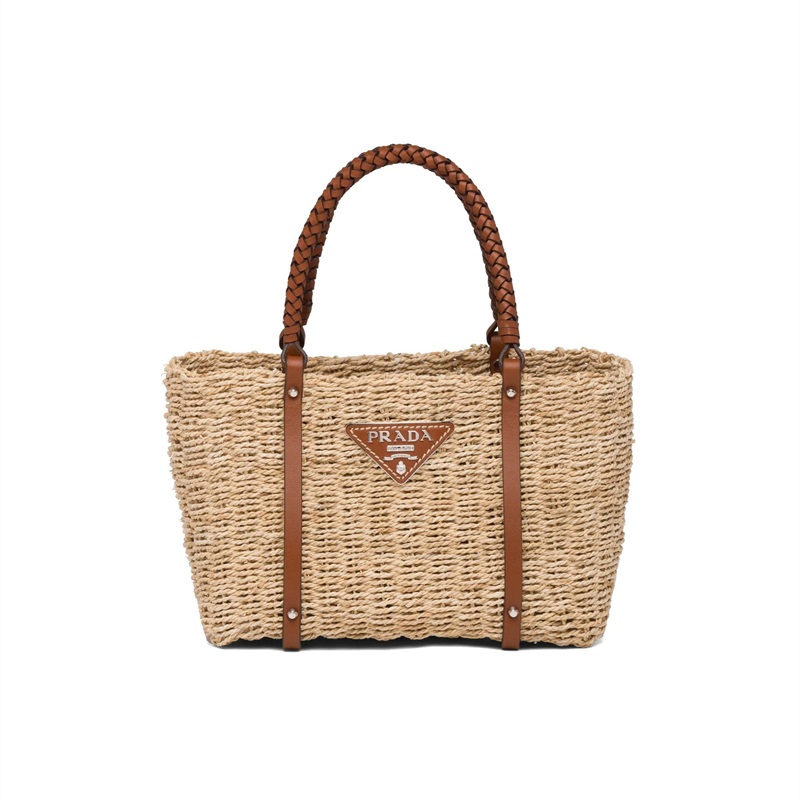 取外可ネームタグ付き?かごバッグ＊Beige×Cognac