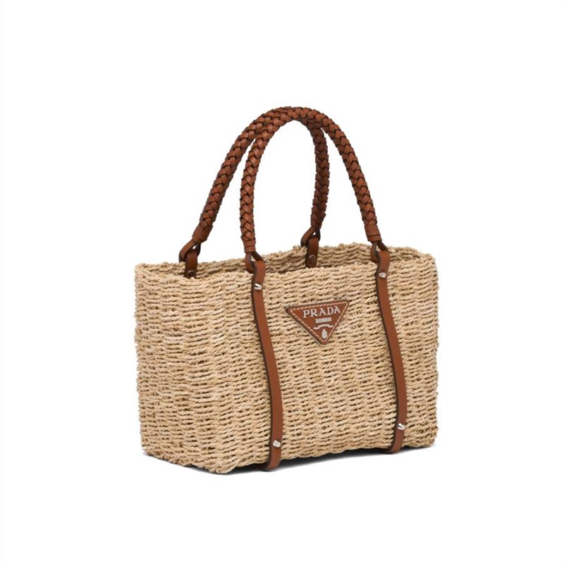 取外可ネームタグ付き?かごバッグ＊Beige×Cognac