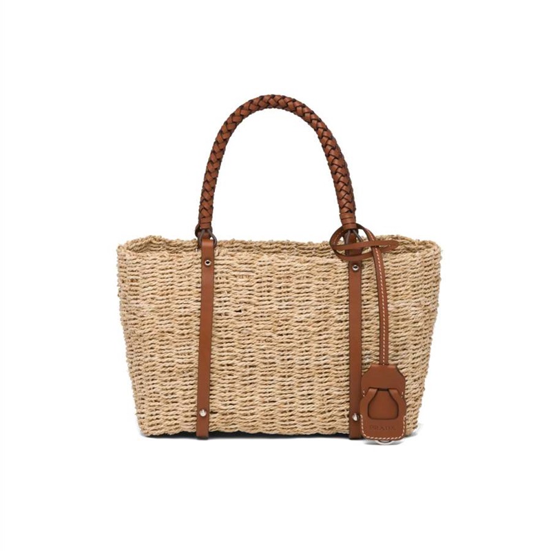 取外可ネームタグ付き?かごバッグ＊Beige×Cognac