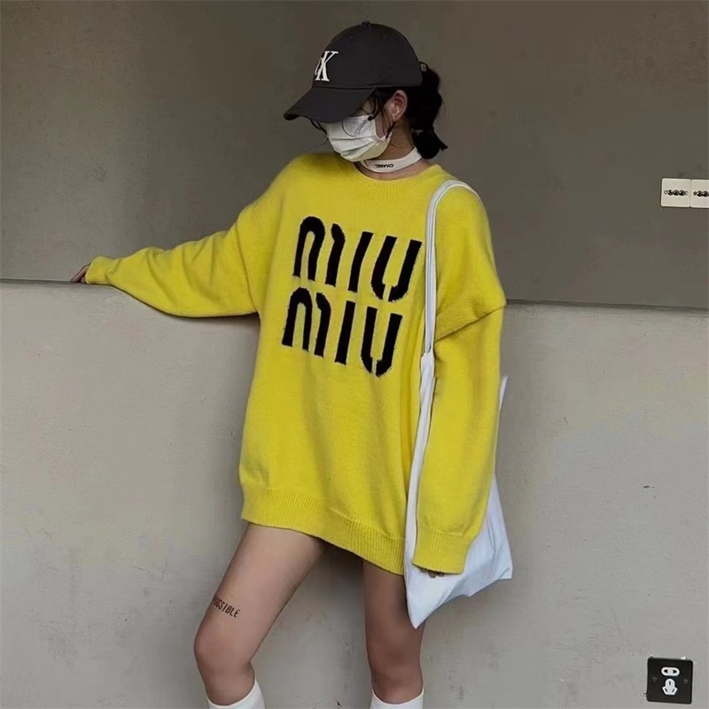 【海外ブランド直営店】【2着目6500】女性用ニットプルオーバークルーネックセーター