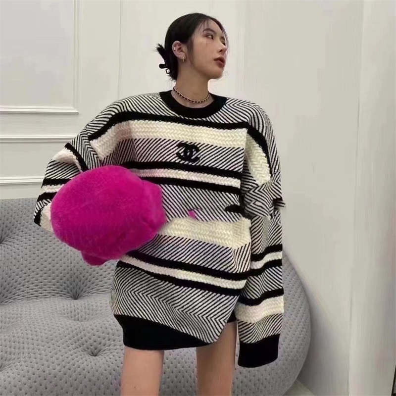 【海外ブランド直営店】【2着目6500】女性用ニットプルオーバークルーネックセーター