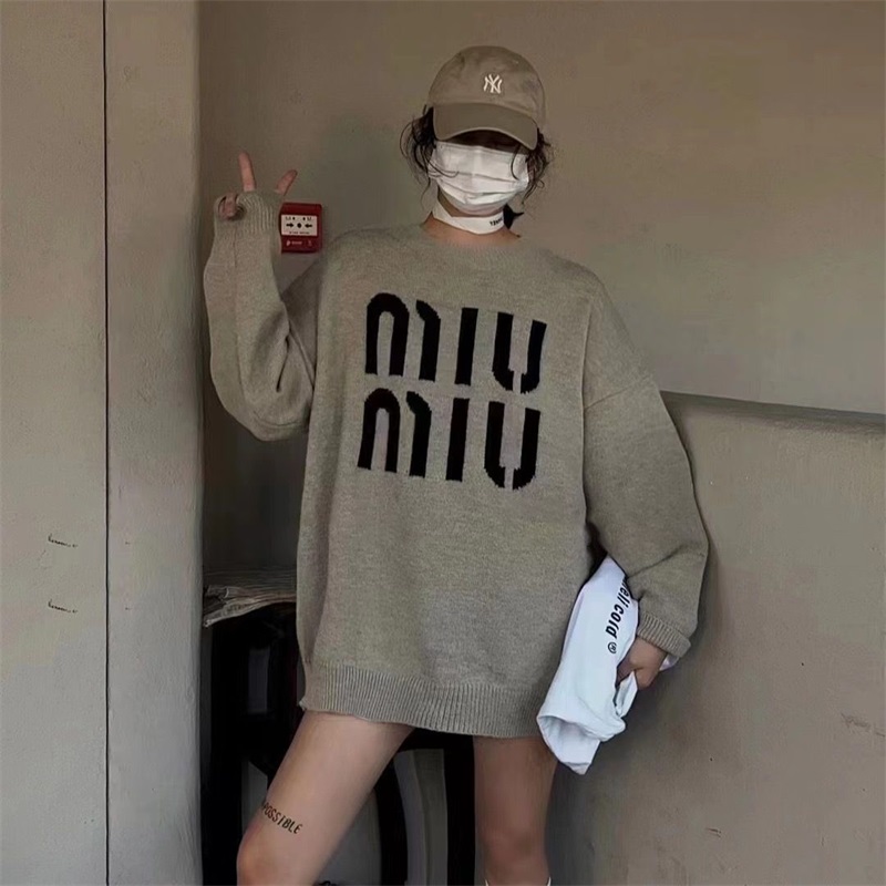 【海外ブランド直営店】【2着目6500】女性用ニットプルオーバークルーネックセーター