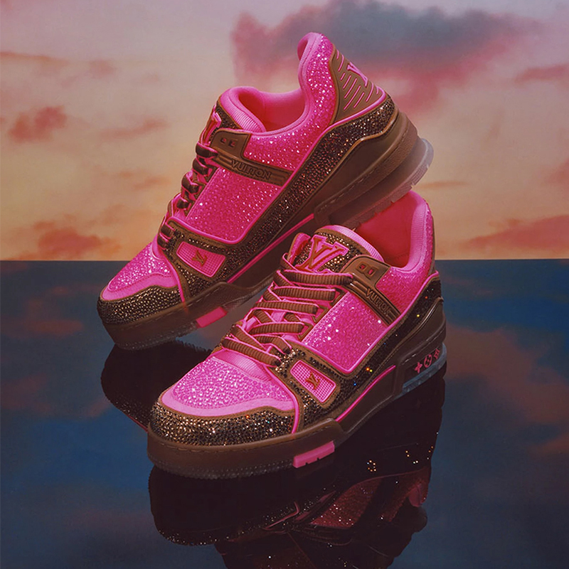 Lv Trainer 世界限定版 bulingbuling フル ダイヤモンド シリーズ カジュアル スポーツ シューズ 【ルイ・ヴィトンのアーティスティック ディレクター、ヴァージル・アブローによる独占的で高品質な革新的な作品】