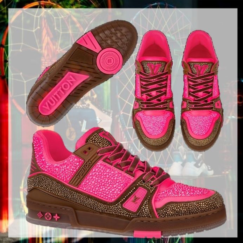 Lv Trainer 世界限定版 bulingbuling フル ダイヤモンド シリーズ カジュアル スポーツ シューズ 【ルイ・ヴィトンのアーティスティック ディレクター、ヴァージル・アブローによる独占的で高品質な革新的な作品】