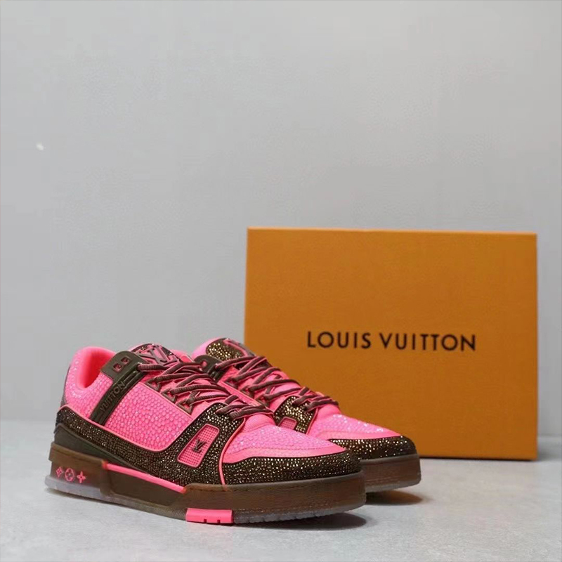 Lv Trainer 世界限定版 bulingbuling フル ダイヤモンド シリーズ カジュアル スポーツ シューズ 【ルイ・ヴィトンのアーティスティック ディレクター、ヴァージル・アブローによる独占的で高品質な革新的な作品】