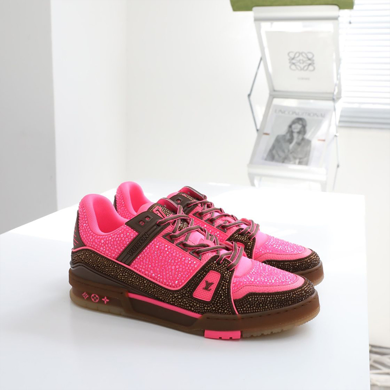 Lv Trainer 世界限定版 bulingbuling フル ダイヤモンド シリーズ カジュアル スポーツ シューズ 【ルイ・ヴィトンのアーティスティック ディレクター、ヴァージル・アブローによる独占的で高品質な革新的な作品】