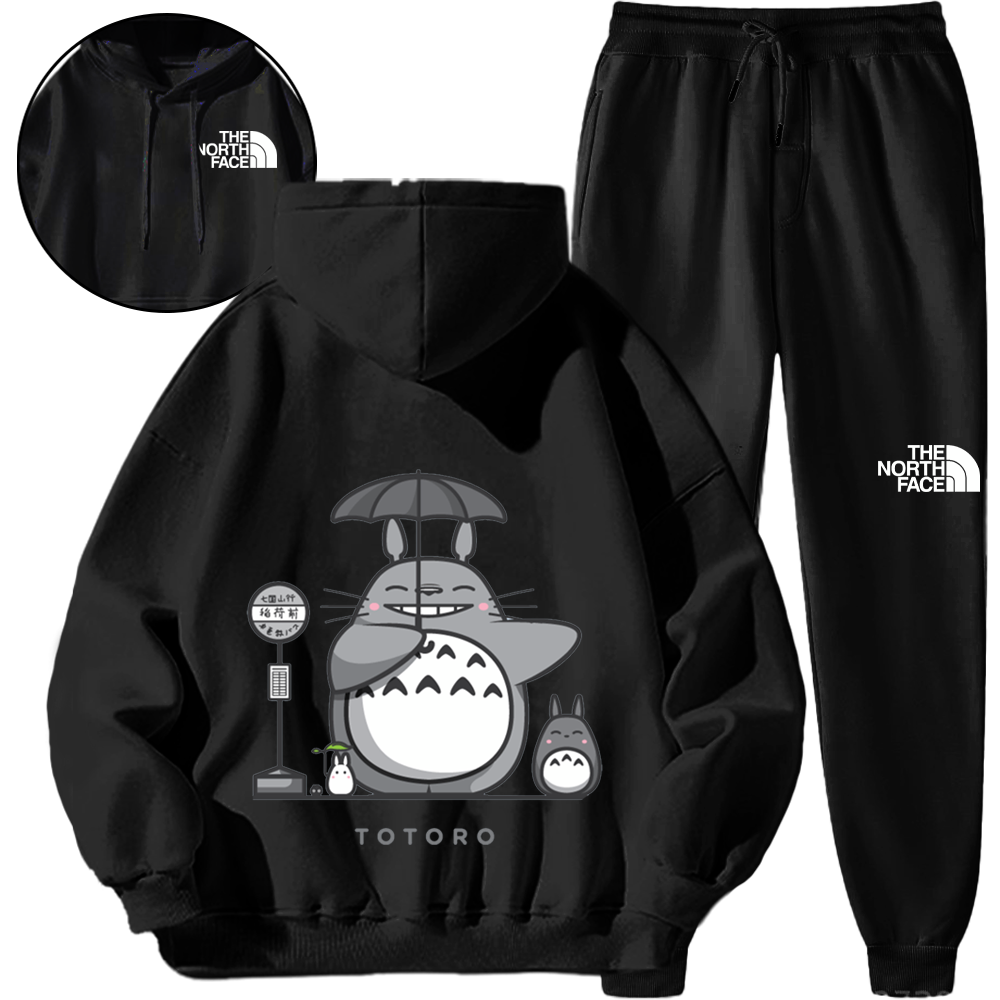 *HOT*【5010円プラスして２着を購入【The North Face & Totoro】トトロプリントの傘付きトラックスーツ「正規品保証、公式と同じデザイン」さまざまな色が利用可能、快適で通気性のある