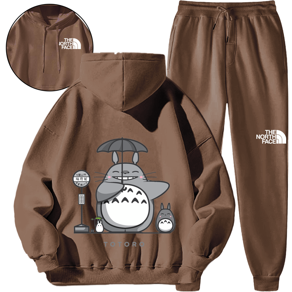 *HOT*【5010円プラスして２着を購入【The North Face & Totoro】トトロプリントの傘付きトラックスーツ「正規品保証、公式と同じデザイン」さまざまな色が利用可能、快適で通気性のある