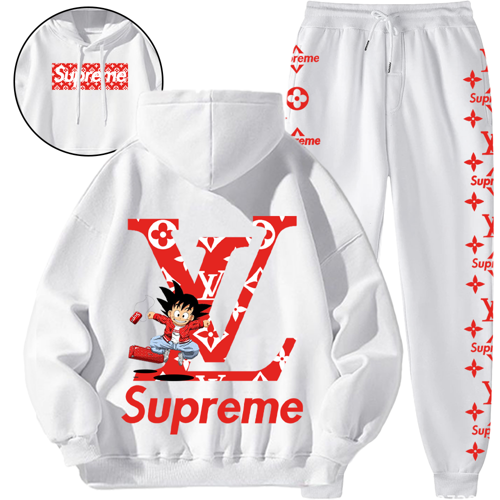*HOT*【5010円プラスして２着を購入【 LV & Supreme 】トレンディなブランド提携のフード付きスウェットシャツセット「正規品保証、公式と同じデザイン」ハイストリートスタイル、超カッコイイ