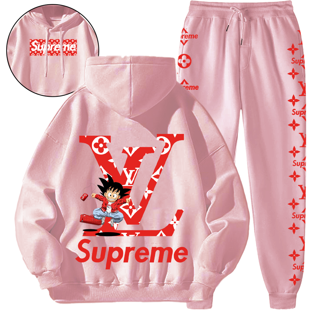 *HOT*【5010円プラスして２着を購入【 LV & Supreme 】トレンディなブランド提携のフード付きスウェットシャツセット「正規品保証、公式と同じデザイン」ハイストリートスタイル、超カッコイイ