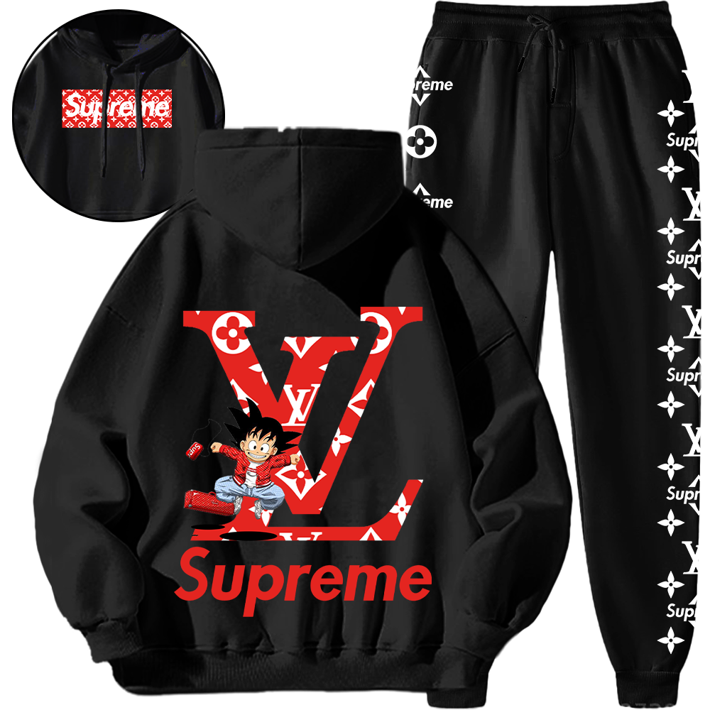 *HOT*【5010円プラスして２着を購入【 LV & Supreme 】トレンディなブランド提携のフード付きスウェットシャツセット「正規品保証、公式と同じデザイン」ハイストリートスタイル、超カッコイイ