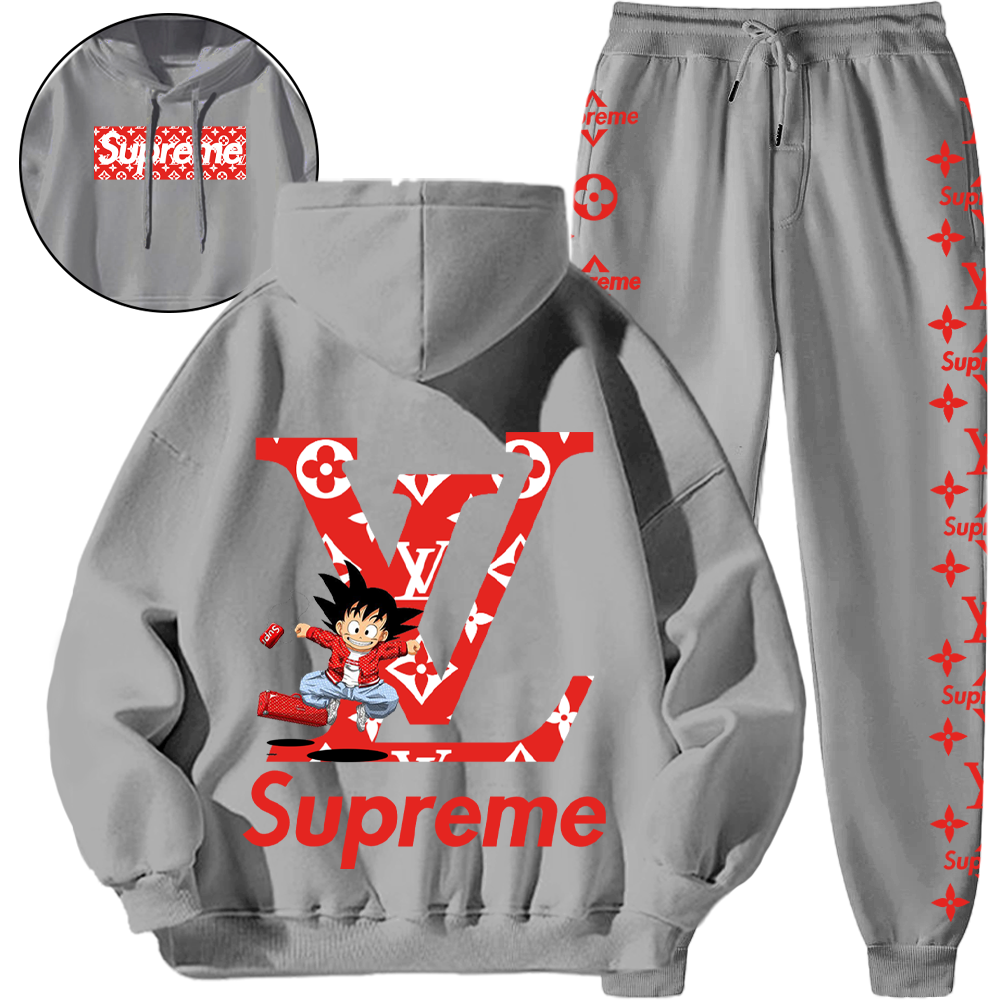 *HOT*【5010円プラスして２着を購入【 LV & Supreme 】トレンディなブランド提携のフード付きスウェットシャツセット「正規品保証、公式と同じデザイン」ハイストリートスタイル、超カッコイイ