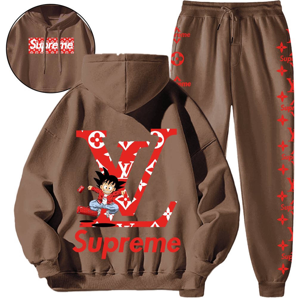 *HOT*【5010円プラスして２着を購入【 LV & Supreme 】トレンディなブランド提携のフード付きスウェットシャツセット「正規品保証、公式と同じデザイン」ハイストリートスタイル、超カッコイイ