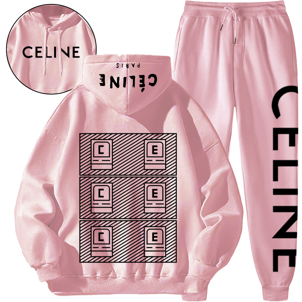 *HOT*【期間限定割引で今すぐ手に入れましょう】【 CELINE 海外ブランド直営店】CELINE レター柄スウェットシャツセット「正規品保証、公式と同じデザイン」ファッションセンスの高さ、快適で柔らかい