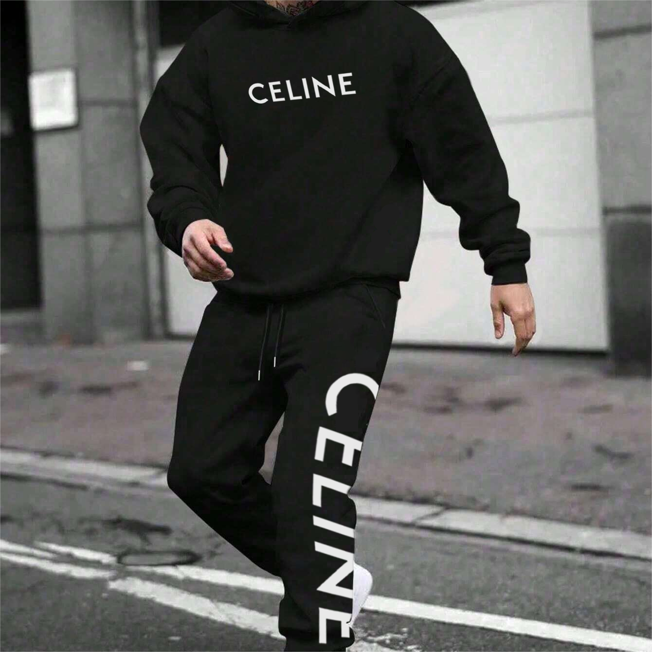 *HOT*【期間限定割引で今すぐ手に入れましょう】【 CELINE 海外ブランド直営店】CELINE レター柄スウェットシャツセット「正規品保証、公式と同じデザイン」ファッションセンスの高さ、快適で柔らかい