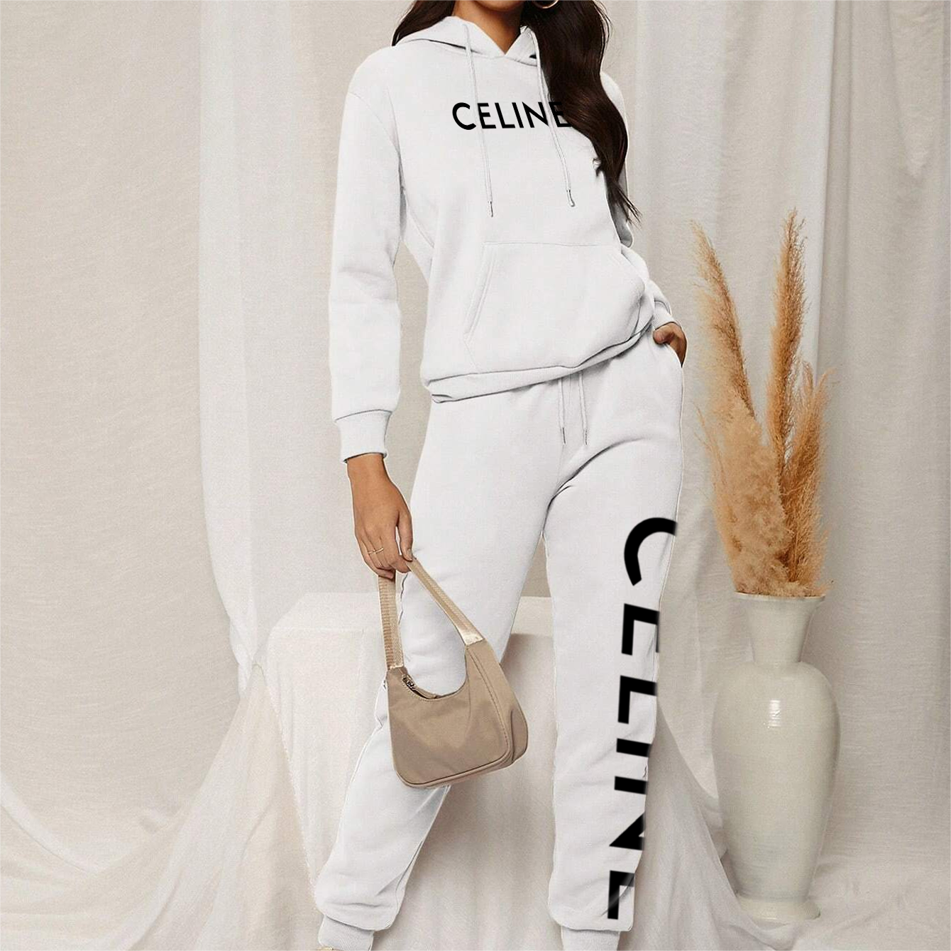 *HOT*【期間限定割引で今すぐ手に入れましょう】【 CELINE 海外ブランド直営店】CELINE レター柄スウェットシャツセット「正規品保証、公式と同じデザイン」ファッションセンスの高さ、快適で柔らかい