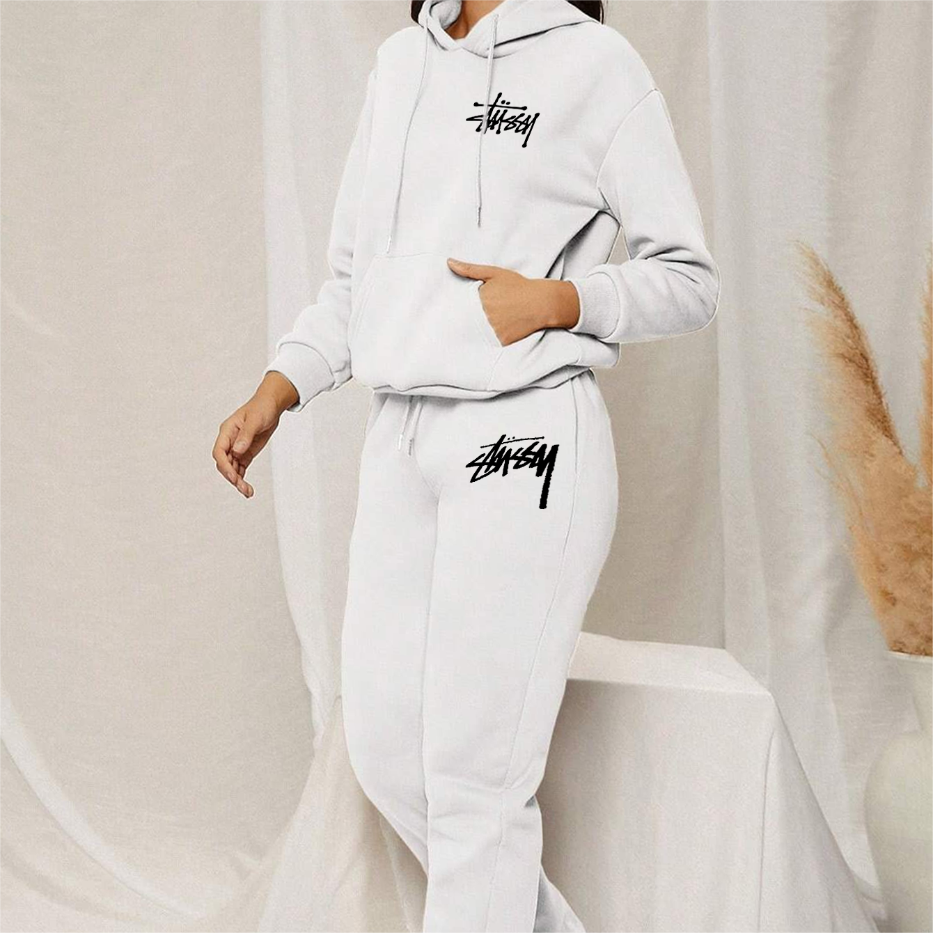 【 Stüssy 公式指定特約店】*HOT*【5010円プラスして２着を購入【Stüssy】ハイエンドスポーツスウェットシャツセット「正規品保証、公式と同じデザイン」快適で通気性のある、トレンディなストリートスタイル