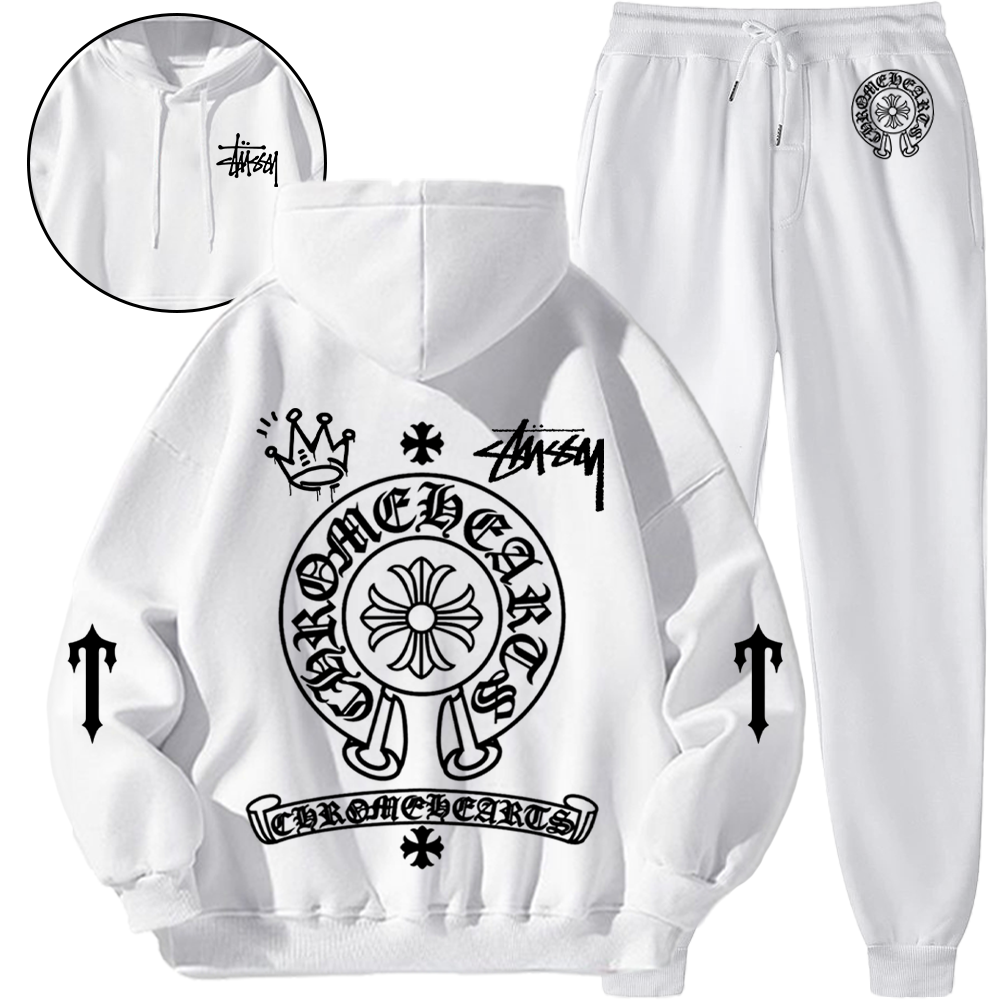 【 2本目からは5010円追加 】*HOT*【Chrome Hearts× Stüssy 】ストリートスタイルのスウェットシャツセット「正規品保証、公式と同じデザイン」小衆の設計