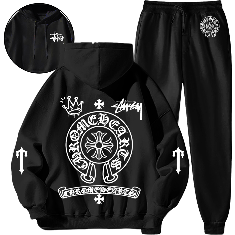 【 2本目からは5010円追加 】*HOT*【Chrome Hearts× Stüssy 】ストリートスタイルのスウェットシャツセット「正規品保証、公式と同じデザイン」小衆の設計