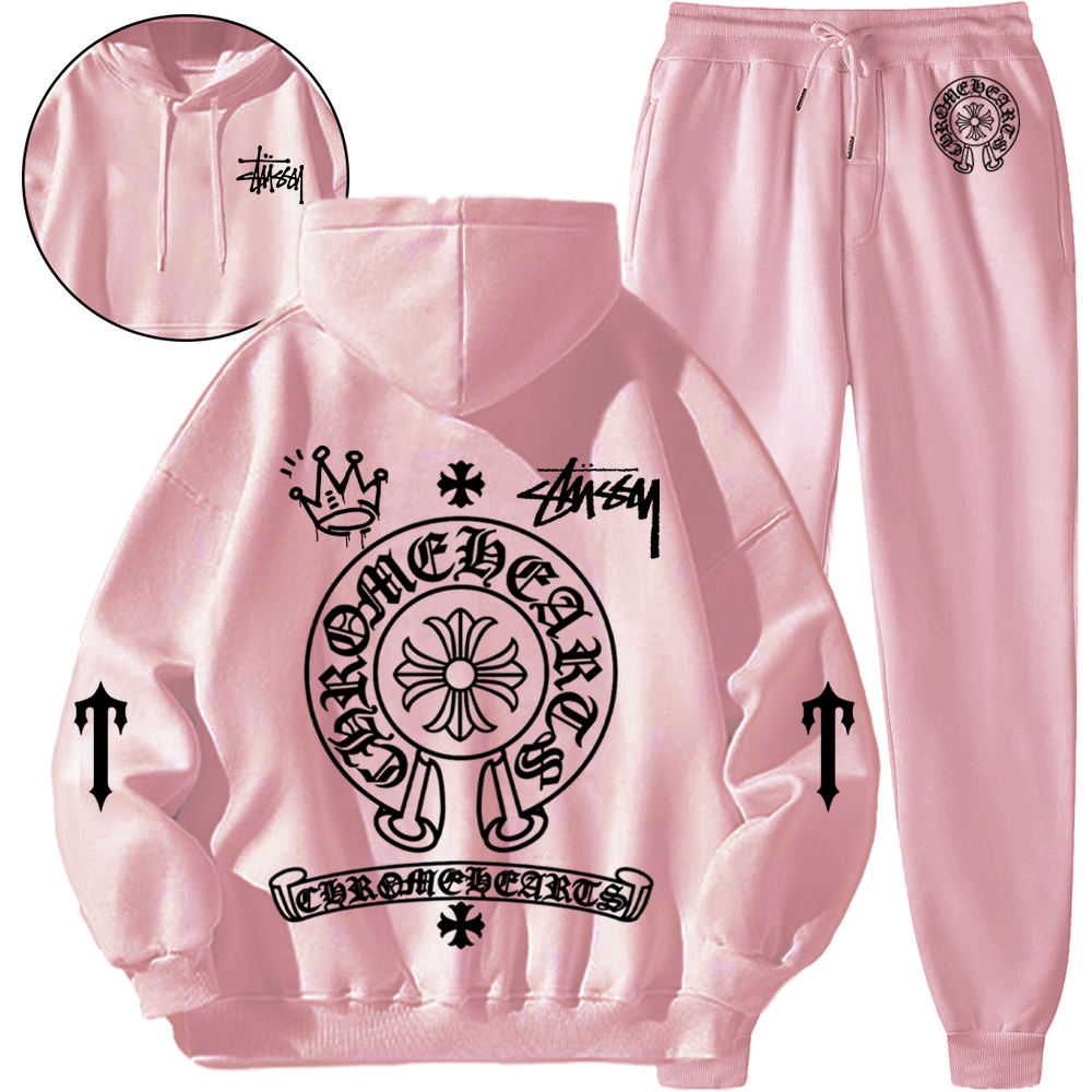 【 2本目からは5010円追加 】*HOT*【Chrome Hearts× Stüssy 】ストリートスタイルのスウェットシャツセット「正規品保証、公式と同じデザイン」小衆の設計