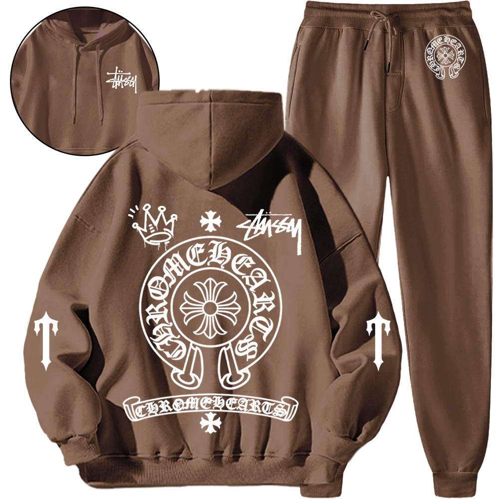 【 2本目からは5010円追加 】*HOT*【Chrome Hearts× Stüssy 】ストリートスタイルのスウェットシャツセット「正規品保証、公式と同じデザイン」小衆の設計