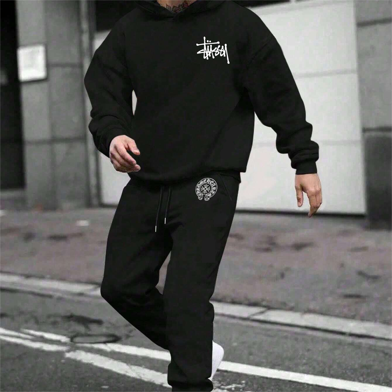 【 2本目からは5010円追加 】*HOT*【Chrome Hearts× Stüssy 】ストリートスタイルのスウェットシャツセット「正規品保証、公式と同じデザイン」小衆の設計