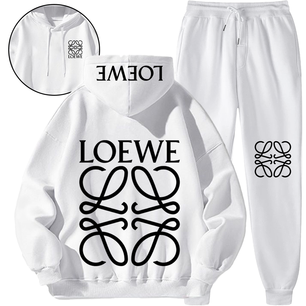 【5010円プラスして２着を購入【LOEWE】【海外ブランド直営店】ハイエンドのフード付きスウェットシャツスポーツスーツ「正規品保証、公式と同じデザイン」通気性があり、快適で運動に適しています