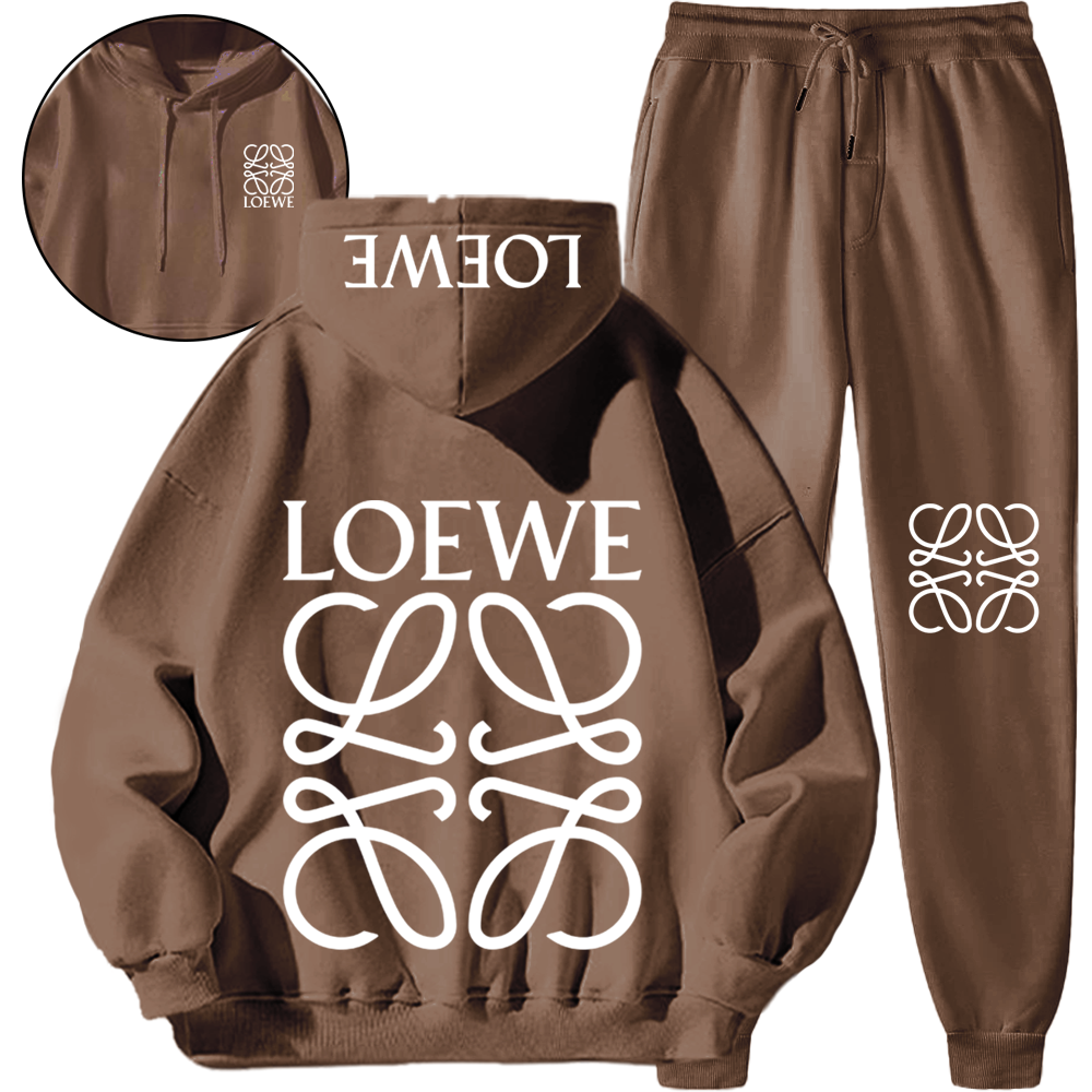 【5010円プラスして２着を購入【LOEWE】【海外ブランド直営店】ハイエンドのフード付きスウェットシャツスポーツスーツ「正規品保証、公式と同じデザイン」通気性があり、快適で運動に適しています