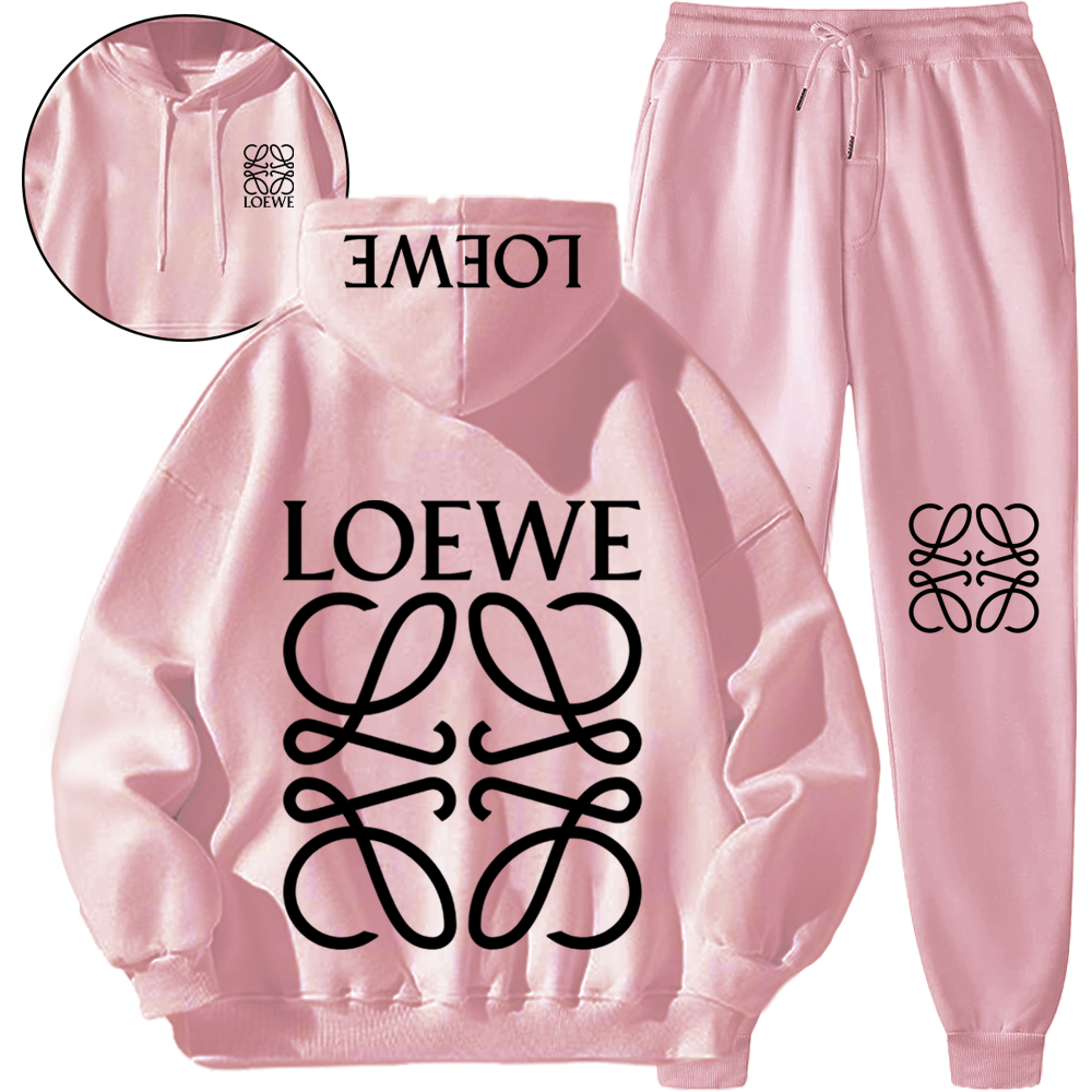 【5010円プラスして２着を購入【LOEWE】【海外ブランド直営店】ハイエンドのフード付きスウェットシャツスポーツスーツ「正規品保証、公式と同じデザイン」通気性があり、快適で運動に適しています