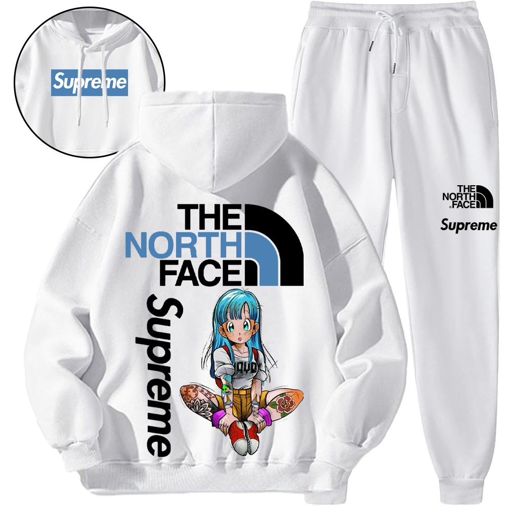 【SUPREME × THE NORTH FACE 】ジョイントモデルフード付きスウェットシャツスポーツスーツ【5010円プラスして２着を購入】「本物であることが保証されています」スポーツスタイル、通気性と快適さ