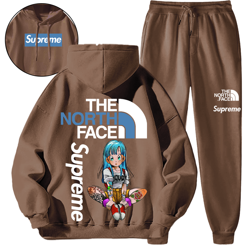 【SUPREME × THE NORTH FACE 】ジョイントモデルフード付きスウェットシャツスポーツスーツ【5010円プラスして２着を購入】「本物であることが保証されています」スポーツスタイル、通気性と快適さ