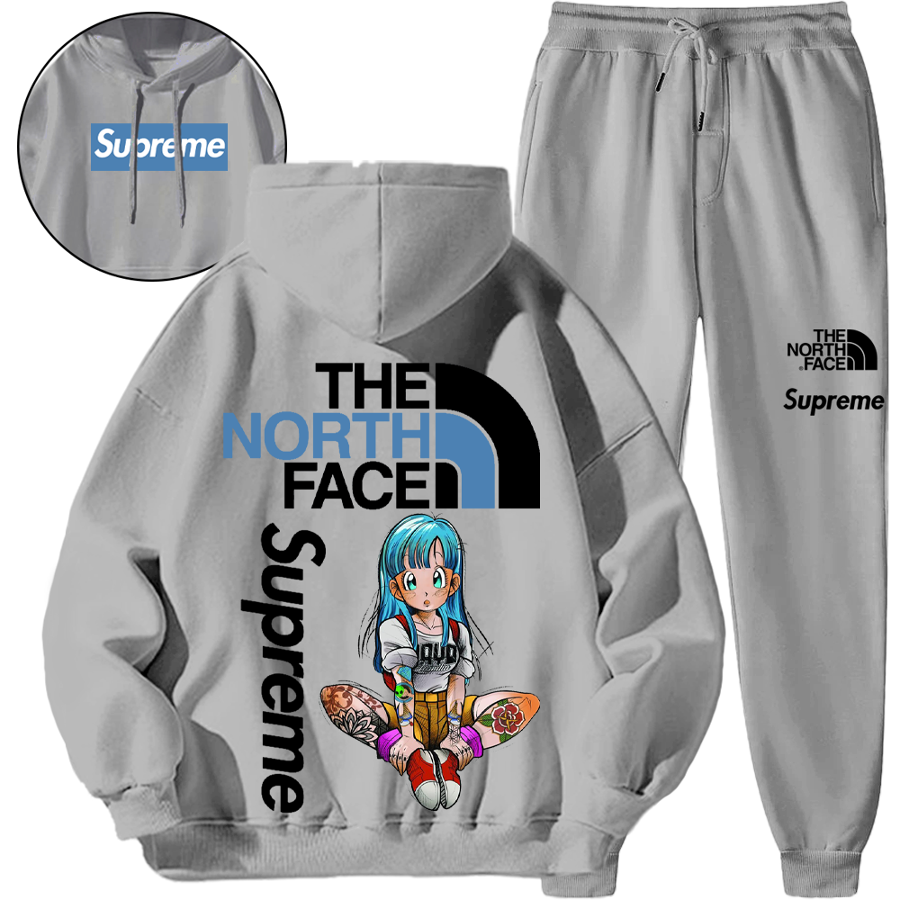 【SUPREME × THE NORTH FACE 】ジョイントモデルフード付きスウェットシャツスポーツスーツ【5010円プラスして２着を購入】「本物であることが保証されています」スポーツスタイル、通気性と快適さ