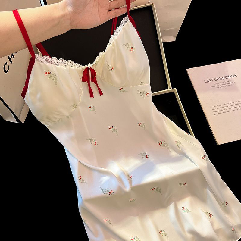 夏用アイスシルクキャミソールネグリジェ